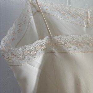 Vintage Ivory Slip 32 with Ivory lace and palest pink embroidery AdLib